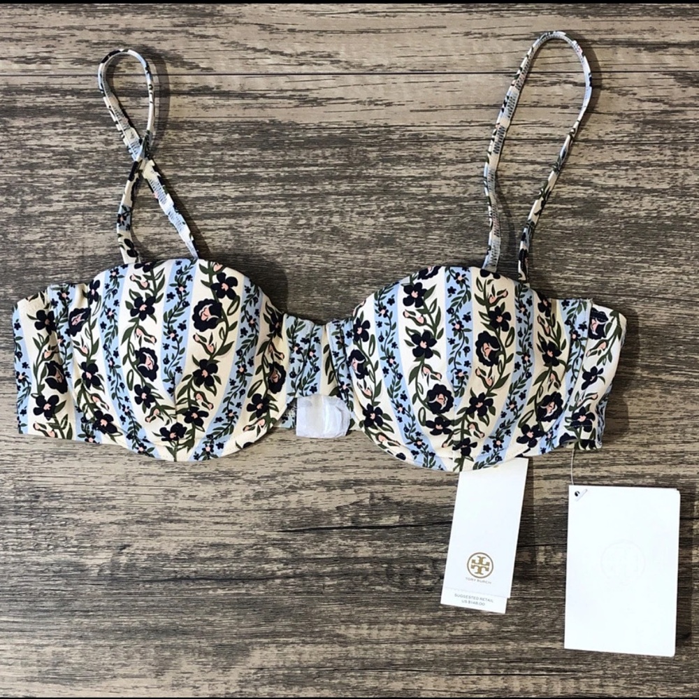NWT TORY BURCH Printed Underwire Top Bathing / Swim Suit Climbing Vines 265 M